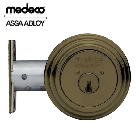 MEDECO Residential Deadbolt, M3, Single Cylinder, 5-Pin, DL Keyway, Pinned, 2-3/4" Backset, 2-1/4" x 1" Fac 11TR504-13-DLT